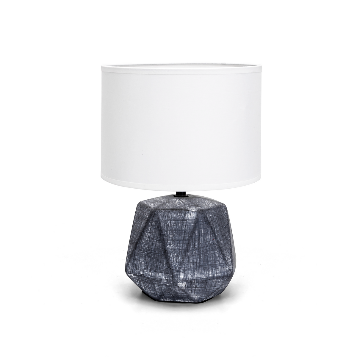 Aigostar Lampada da Tavolo Abat Jour in Ceramica E14 Bianco e Grigio Scuro