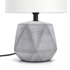 Aigostar Lampada da Tavolo Abat Jour in Ceramica E14 Bianco e Grigio Scuro