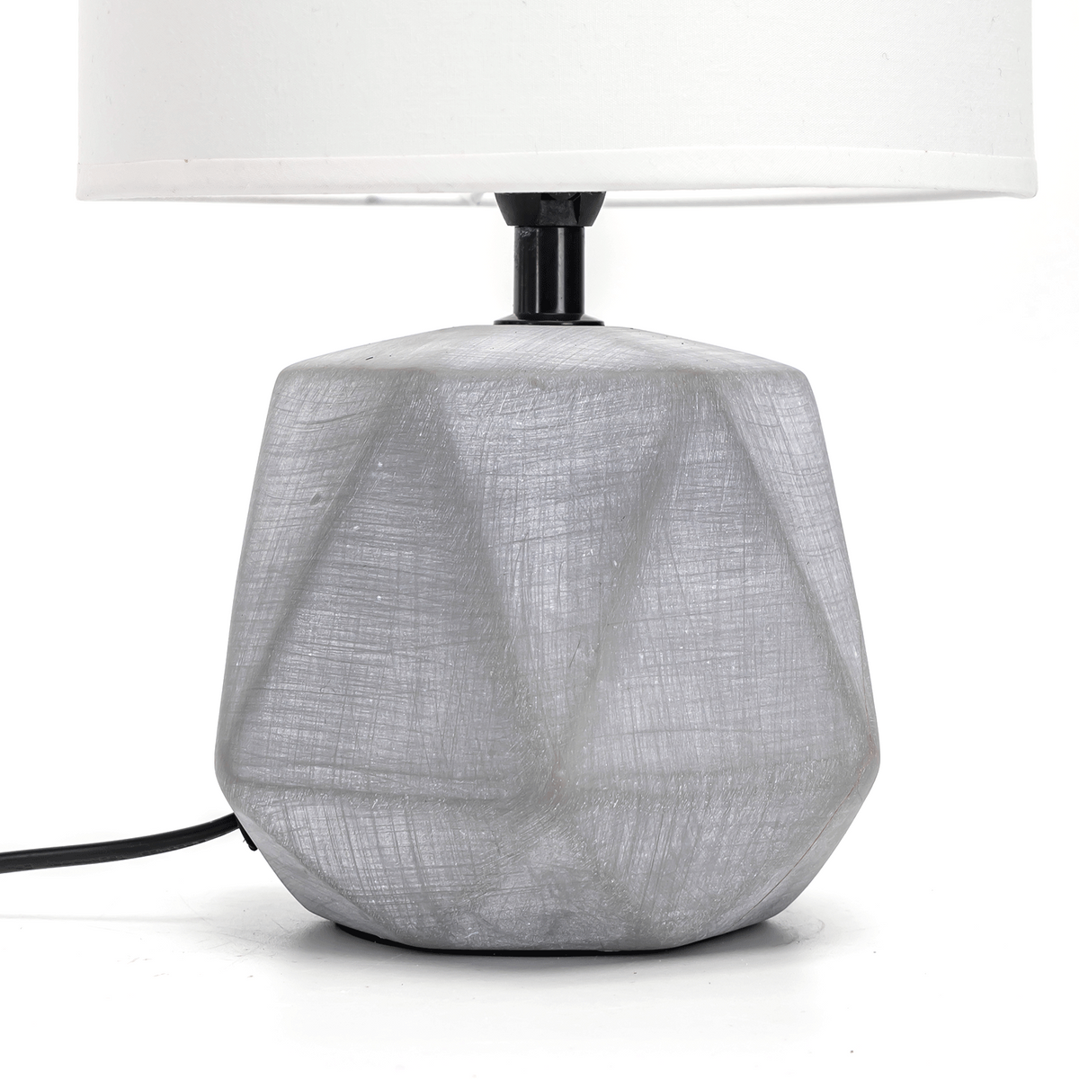 Aigostar Lampada da Tavolo Abat Jour in Ceramica E14 Bianco e Grigio Scuro