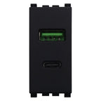 Presa USB Doppia 5V 2 in 1 USB + TYPE-C 3.1A Compatibile Vimar Arkè Ettroit
