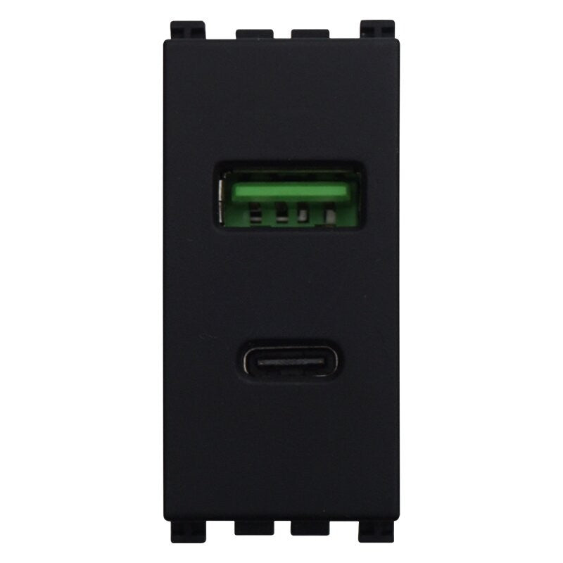 Presa USB Doppia 5V 2 in 1 USB + TYPE-C 3.1A Compatibile Vimar Arkè Ettroit