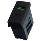 Presa USB Doppia 5V 2 in 1 USB + TYPE-C 3.1A Compatibile Vimar Arkè Ettroit