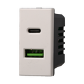 Presa USB 2 in 1 USB + TYPE - C 3.1AMH Compatibile Bticino Axolute