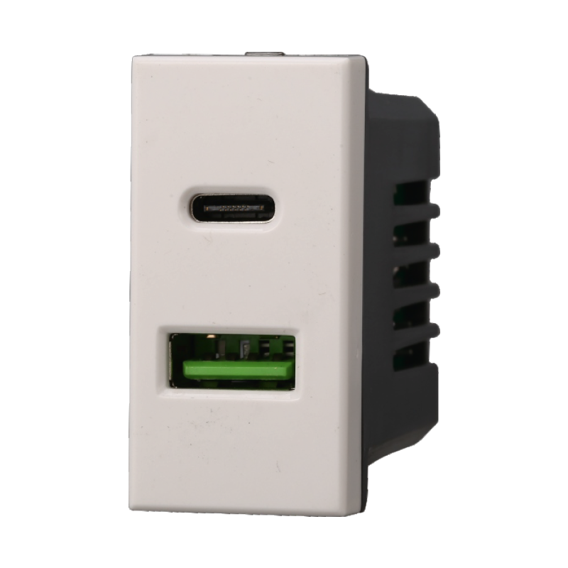 Presa USB 2 in 1 USB + TYPE - C 3.1AMH Compatibile Bticino Axolute