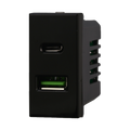 Presa USB 2 in 1 USB + TYPE - C 3.1AMH Compatibile Bticino Axolute