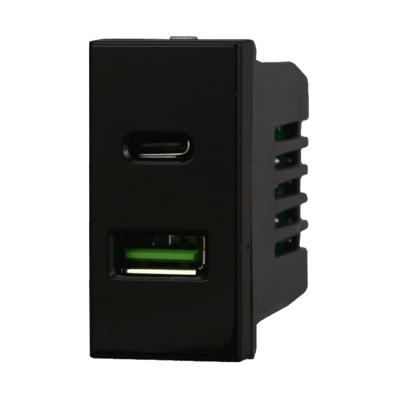 Presa USB 2 in 1 USB + TYPE - C 3.1AMH Compatibile Bticino Axolute