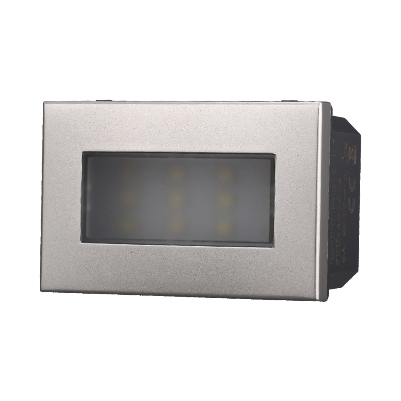 Segnapasso Led 3 Moduli 2,4W da Incasso Per Scatola 503 Grigio IP20 6000K compatibile BTicino Axolute