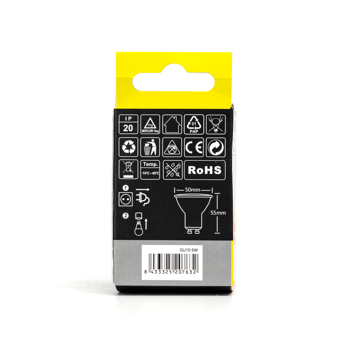Faretto Led GU10 6W SMD Apertura 120-160 Gradi Naturale 4000K