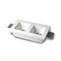 Portafaretto in Gesso Ceramico Quadrato Alto Doppio da Incasso per GU10/MR16