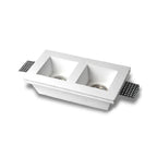 Portafaretto in Gesso Ceramico Quadrato Alto Doppio da Incasso per GU10/MR16