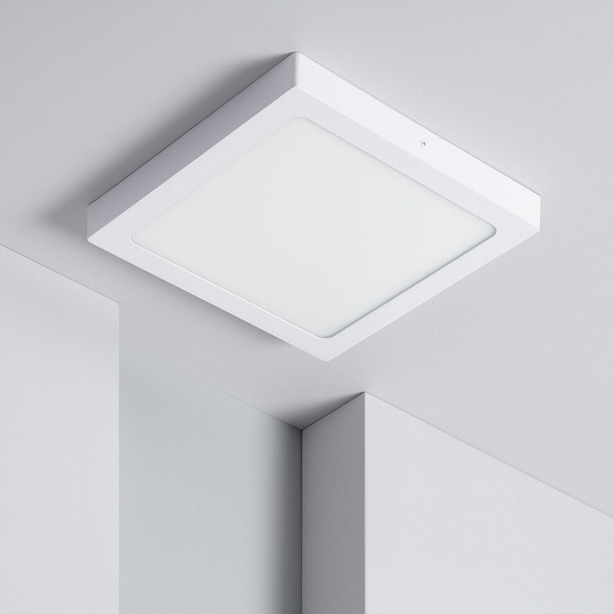 Plafoniera Applique Parete o Soffitto Led 20W Quadrata con Selettore 3 Colori CCT