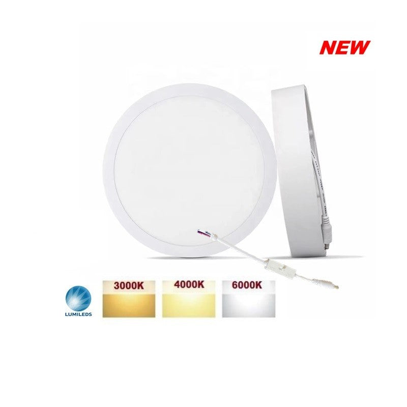 Plafoniera Applique Parete o Soffitto Led 26W Rotonda con Selettore 3 Colori CCT