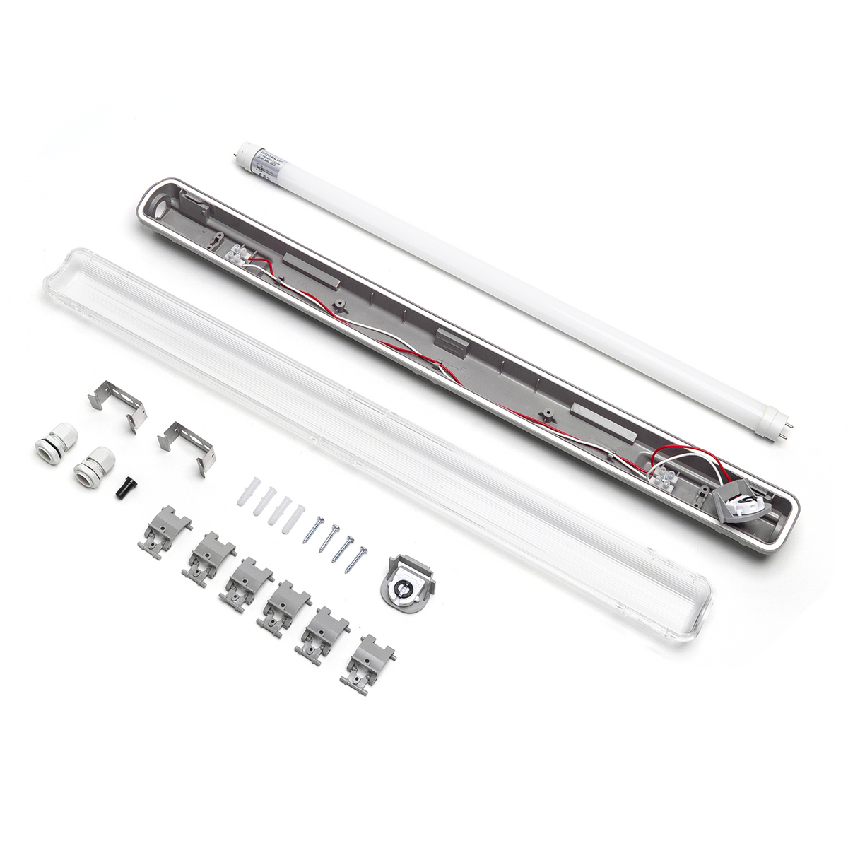 Plafoniera Stagna 1 X 0,6 Mt Completa di Tubo LED 4000K 1 X 1080LM