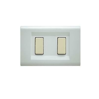 Placca 2 Posti Serie Click Compatibile Magic Bticino Bianca