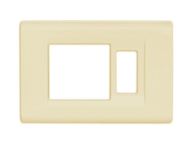 Placca 2 Posti Serie Click Compatibile Magic Bticino Avorio