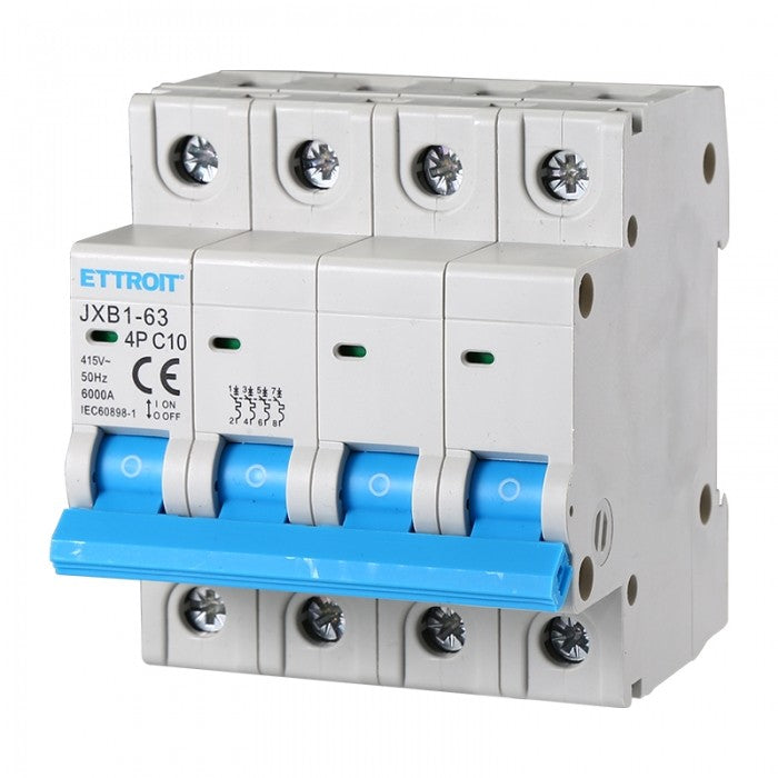 Ettroit Interruttore Magnetotermico 4P 10A 380V 6KA JX141060