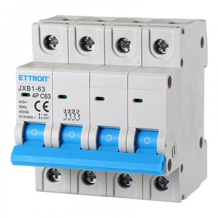 Ettroit Interruttore Magnetotermico 4P 63A 380V 6KA JX146360