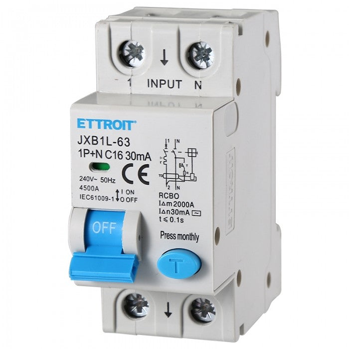 Ettroit Magnetotermico Differenziale 1P+N 16A 30mA 220V-6KA JX271661