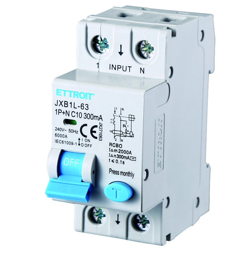 Ettroit Magnetotermico Differenziale 1P+N 10A 300mA 220V-6KA JX271063