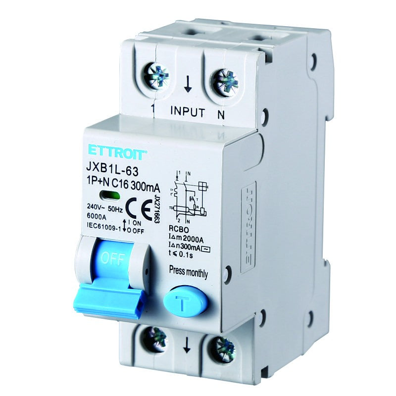 Ettroit Magnetotermico Differenziale 1P+N 16A 300mA 220V-6KA JX271663