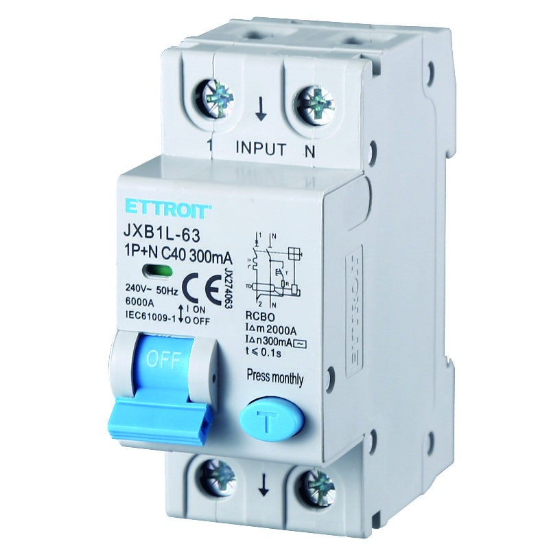 Ettroit Magnetotermico Differenziale 1P+N 40A 300mA 220V-6KA JX274063