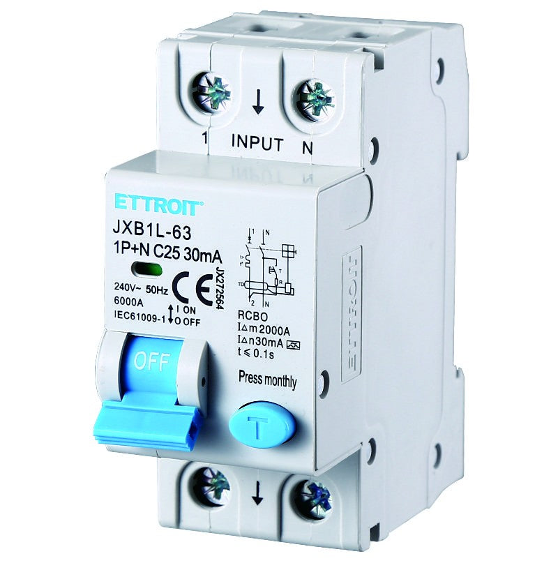 Ettroit Magnetotermico Differenziale 1P+N 25A 30mA 220V-6KA CLASSE A JX272564