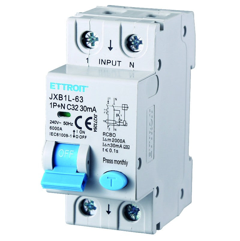 Ettroit Magnetotermico Differenziale 1P+N 32A 30mA 220V-6KA CLASSE A JX273264