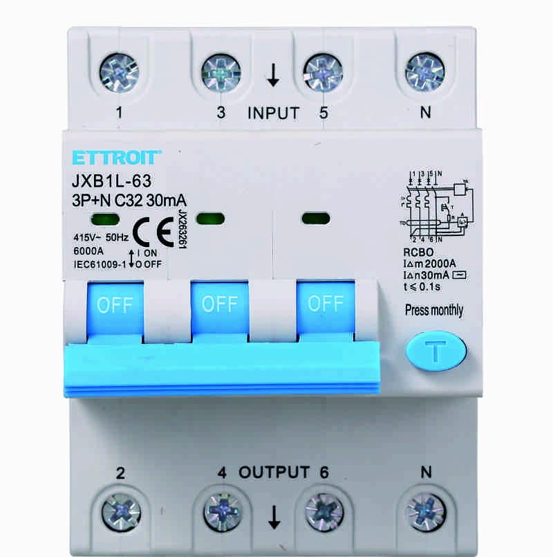 Ettroit Magnetotermico Differenziale 3P+N 32A 30mA 380V-6KA JX263261