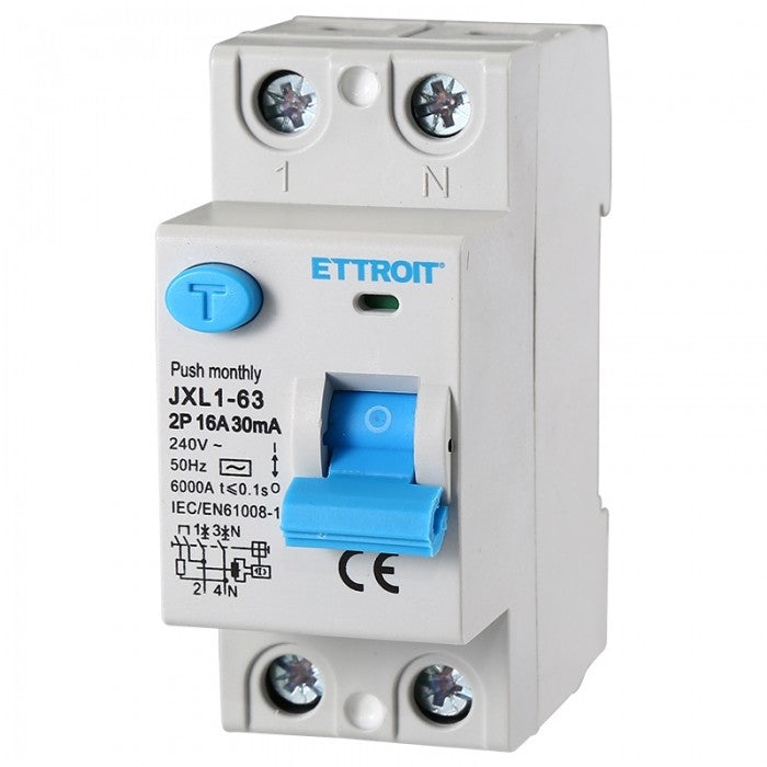 Ettroit Interruttore Differenziale Puro 2P 16A 30mA 220V-6KA JX321661