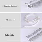 Profilo in Alluminio 3 Metri da Incasso Curvabile Cover in Silicone