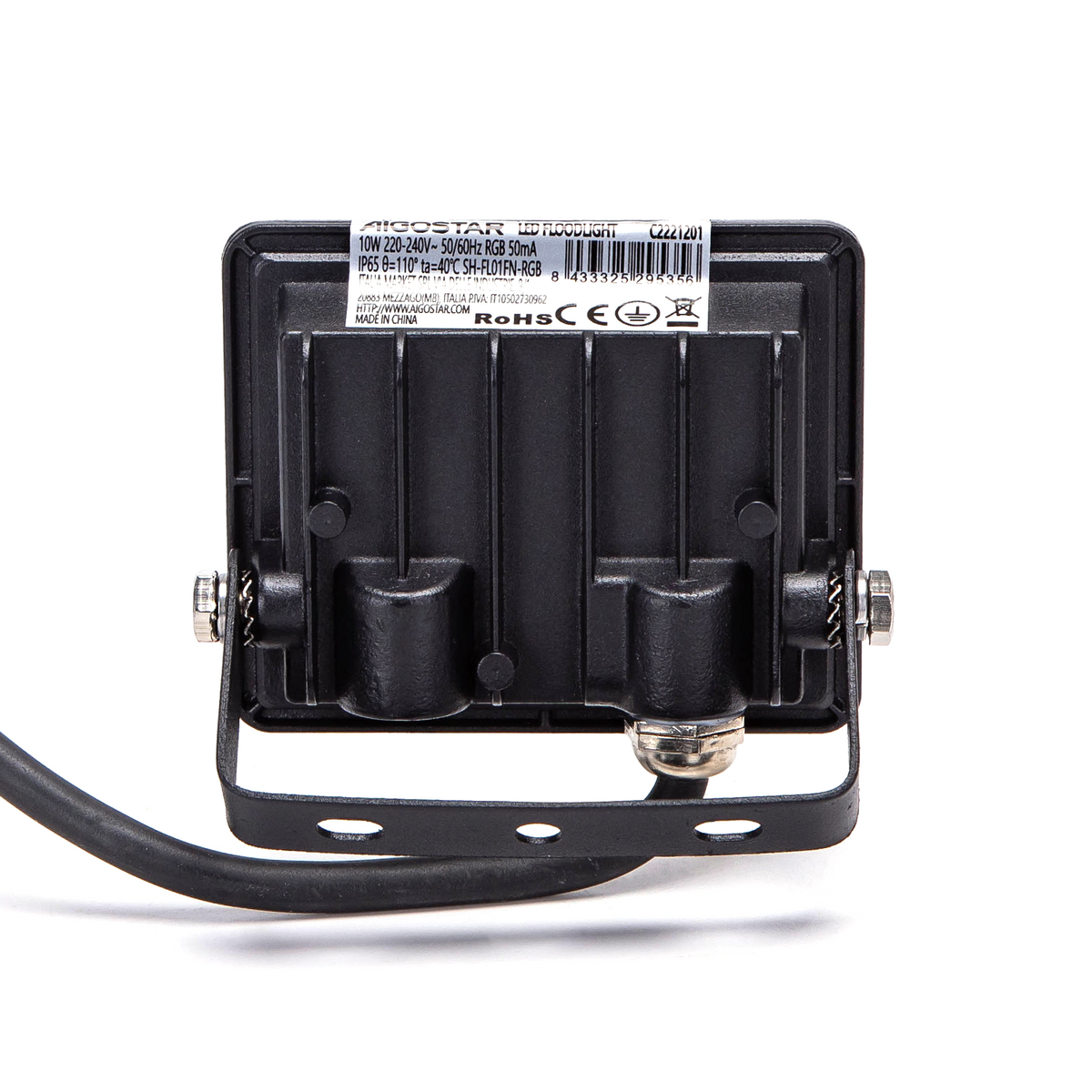 Faro Proiettore Led 10W Nero IP65 RGB Luce Regolabile e Dimmerabile con Telecomando