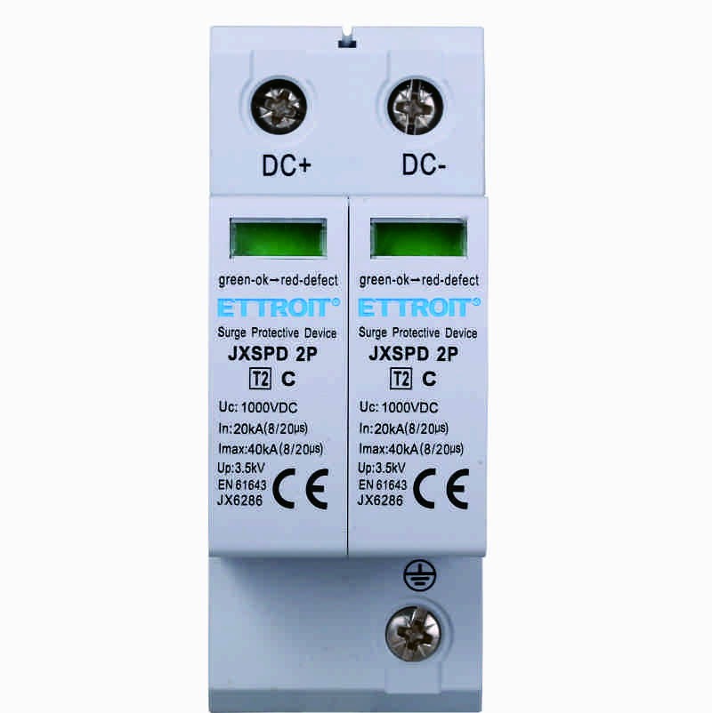Ettroit Scaricatore Di Sovratensione Fotovoltaico DC bassa tensione 2P 40KA 1000V JX6286
