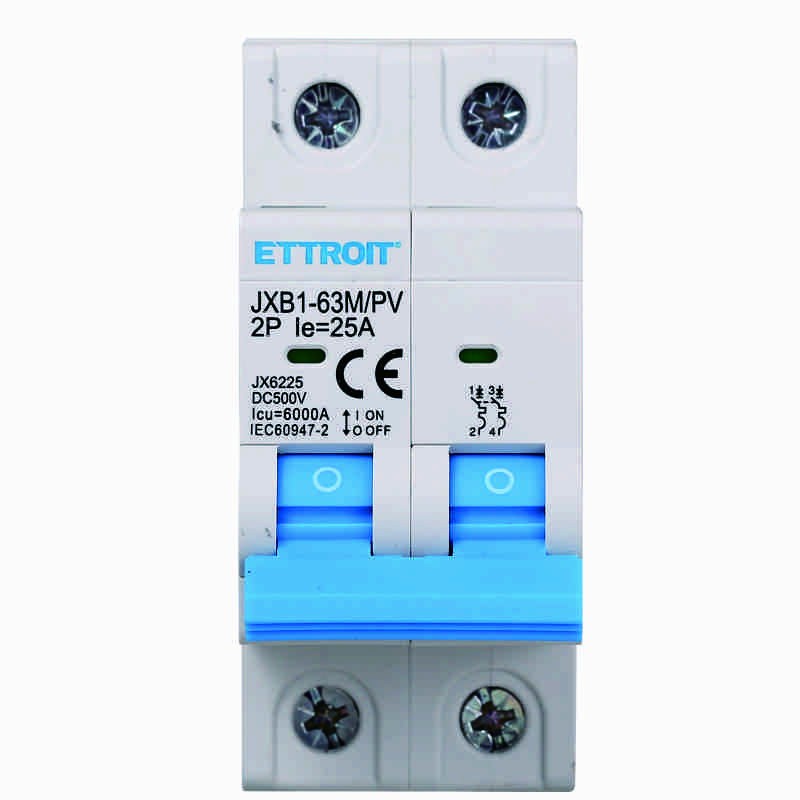 Ettroit 2P Interruttore Magnetotermico Fotovoltaico DC 25A 6kA 500V JX6225