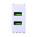 Presa USB 2 Posti 2.1AMH Compatibile Vimar Arkè Bianco Ettroit