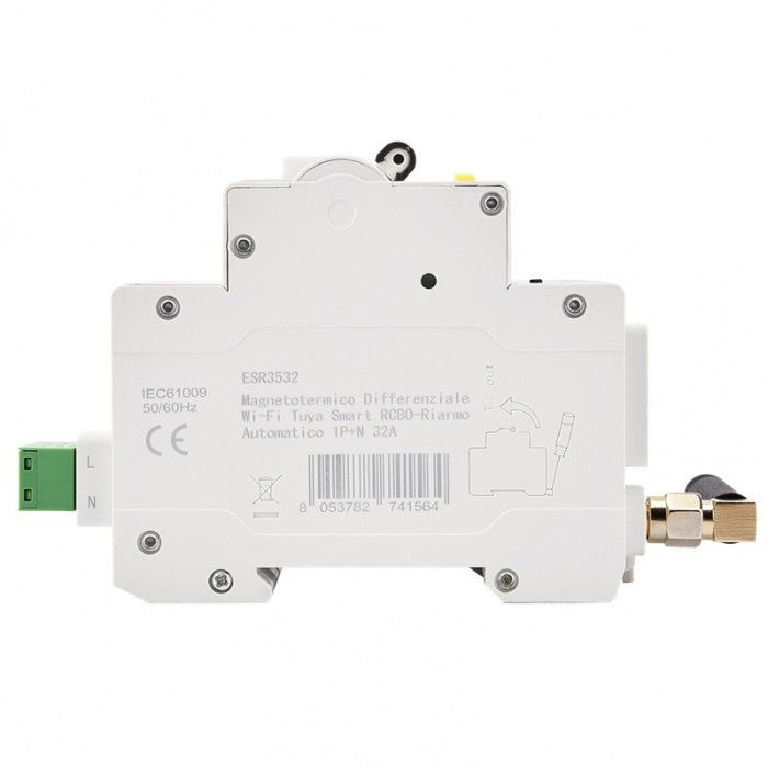 Ettroit Magnetotermico Differenziale Wi-Fi Tuya Smart RCBO 1P+N 32A ESR3532