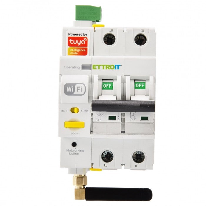 Ettroit Interruttore Magnetotermico 2P TuyaSmartWiFi ESR3216