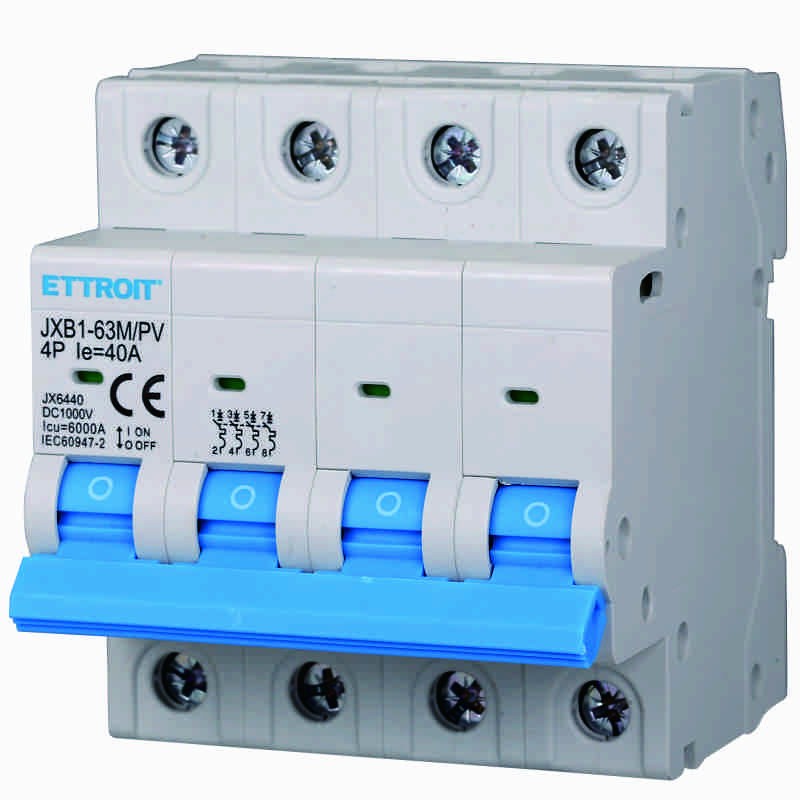 Ettroit 4P Interruttore Magnetotermico Fotovoltaico DC 40A 6kA 1000V JX6440