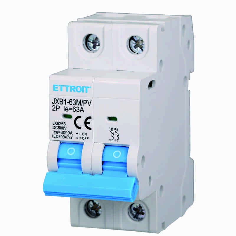 Ettroit 2P Interruttore Magnetotermico Fotovoltaico DC 63A 6kA 500VJX6263