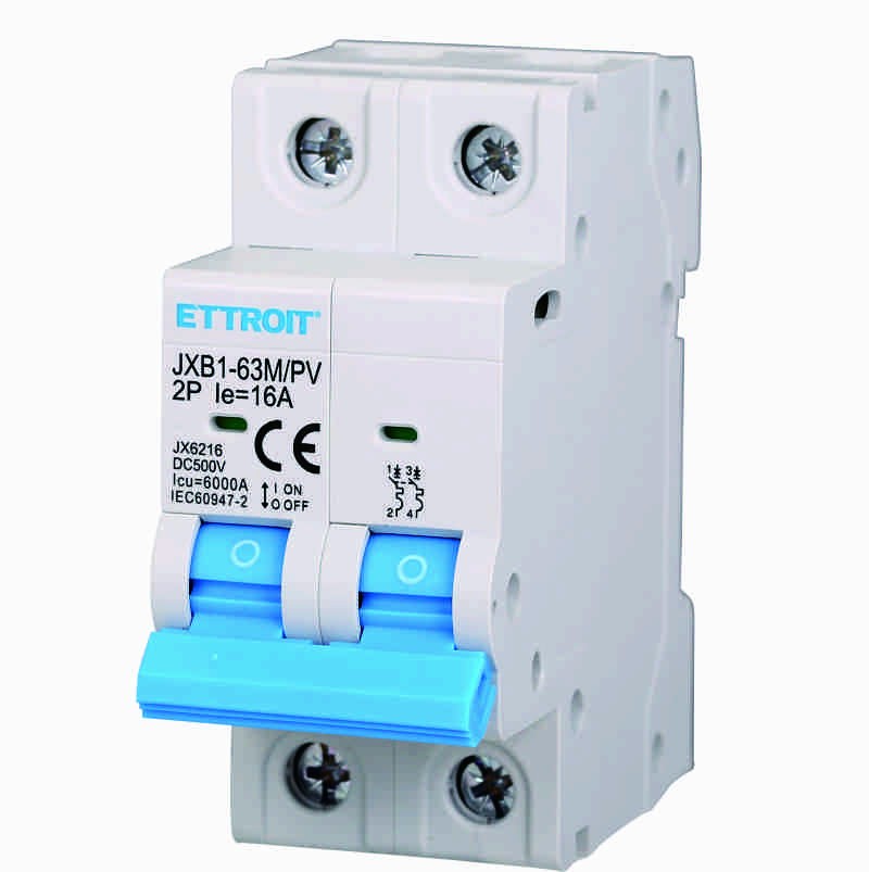 Ettroit 2P Interruttore Magnetotermico Fotovoltaico DC 16A 6kA 500VJX6216