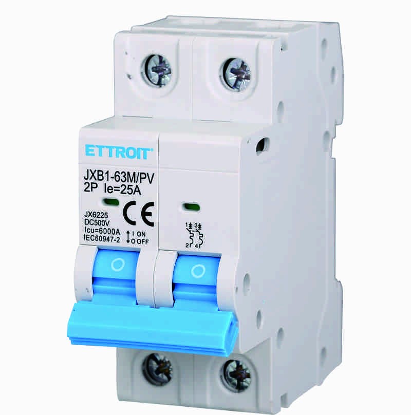 Ettroit 2P Interruttore Magnetotermico Fotovoltaico DC 25A 6kA 500V JX6225