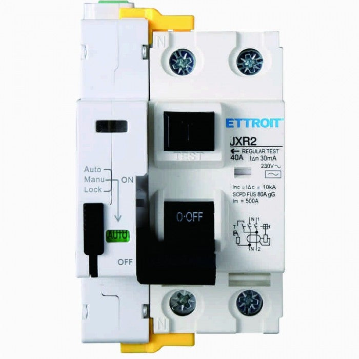 Ettroit Interruttore differenziale riarmo automatico 2P 40A JXR2