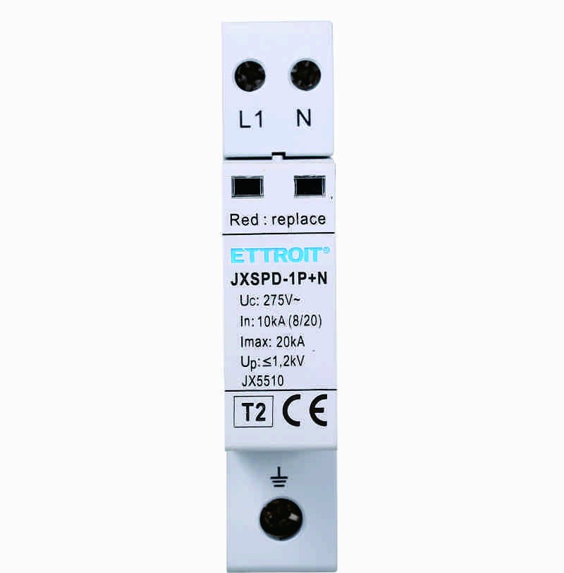 Ettroit Scaricatore Limitatore Di Sovratensione 1 Modulo Tipo T2 1P+N 10KA-20KA SPD a Limitazione Per Barra DIN