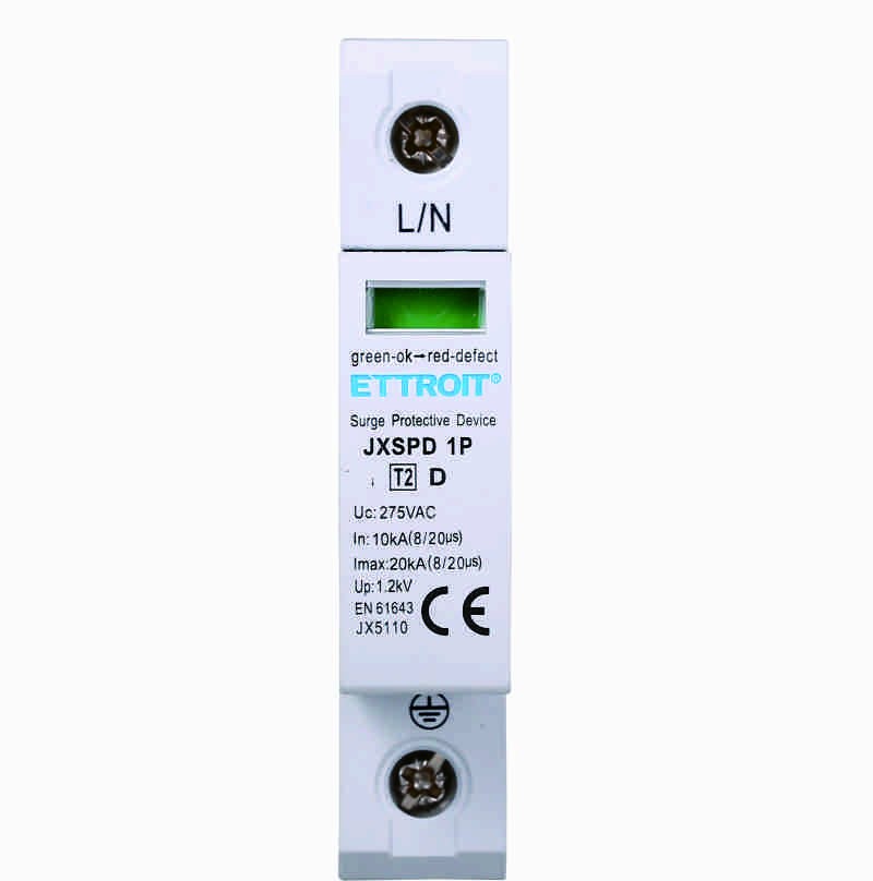 Ettroit Scaricatore Limitatore Di Sovratensione 1 Modulo Tipo T2 1P 10KA-20KA SPD a Limitazione Per Barra DIN