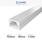 Canalina Passacavi Bianca 15X10 In Plastica e Coperchio Lunghezza 2 Metri ART. 5621510 ELMARK