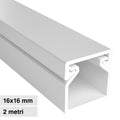 Canalina Passacavi Bianca 16X16 In Plastica e Coperchio Lunghezza 2 Metri ART. 5621616 ELMARK