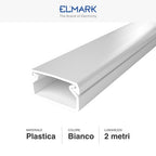 Canalina Passacavi Bianca 20X10 In Plastica e Coperchio Lunghezza 2 Metri ART. 5622010 ELMARK