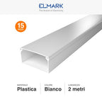 Canalina Passacavi Bianca 80X40 In Plastica e Coperchio Lunghezza 2 Metri ART. 5628040 ELMARK Kit 15 Barre