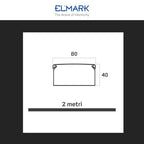 Canalina Passacavi Bianca 80X40 In Plastica e Coperchio Lunghezza 2 Metri ART. 5628040 ELMARK Kit 15 Barre