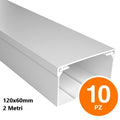 Canalina Passacavi Bianca 120X60 In Plastica e Coperchio Lunghezza 2 Metri ART. ADK12060 EURONORM Kit 10 Barre