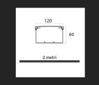 Canalina Passacavi Bianca 120X60 In Plastica e Coperchio Lunghezza 2 Metri ART. ADK12060 EURONORM Kit 10 Barre